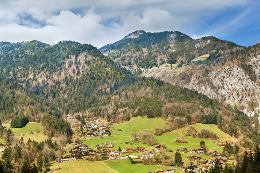 landscape near petit bornand, france